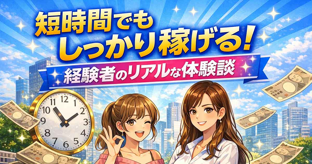 短時間でもしっかり稼げる経験者の話も